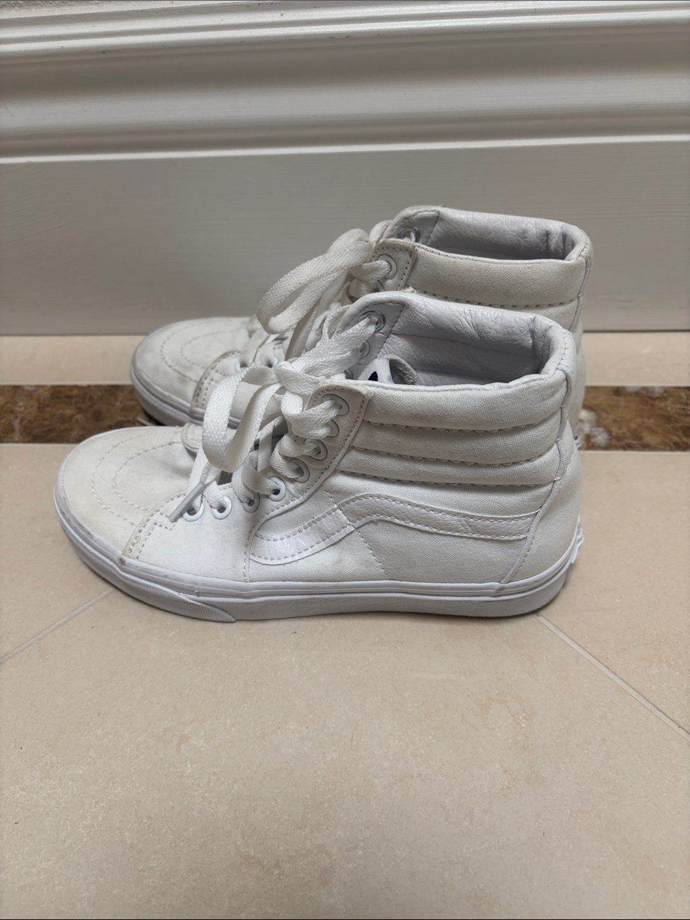 Vans Sk8-Hi White High-Top Canvas Sneakers